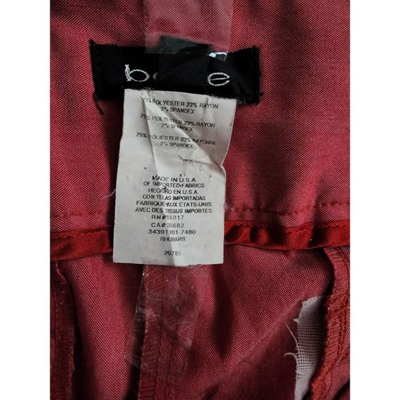 BEBE Women's Lace Detailed Waistband Crop Ankle Pants In Rhubarb Size 4 - Picture 6 of 12